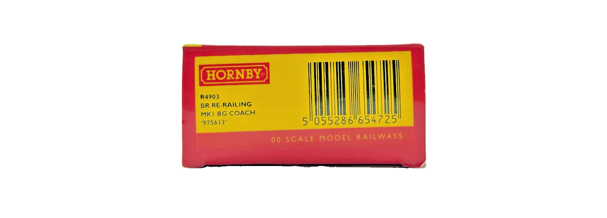 HORNBY OO GAUGE - R4903 - BR ENGINEERS YELLOW RE RAILING MK1 BG COACH 975613