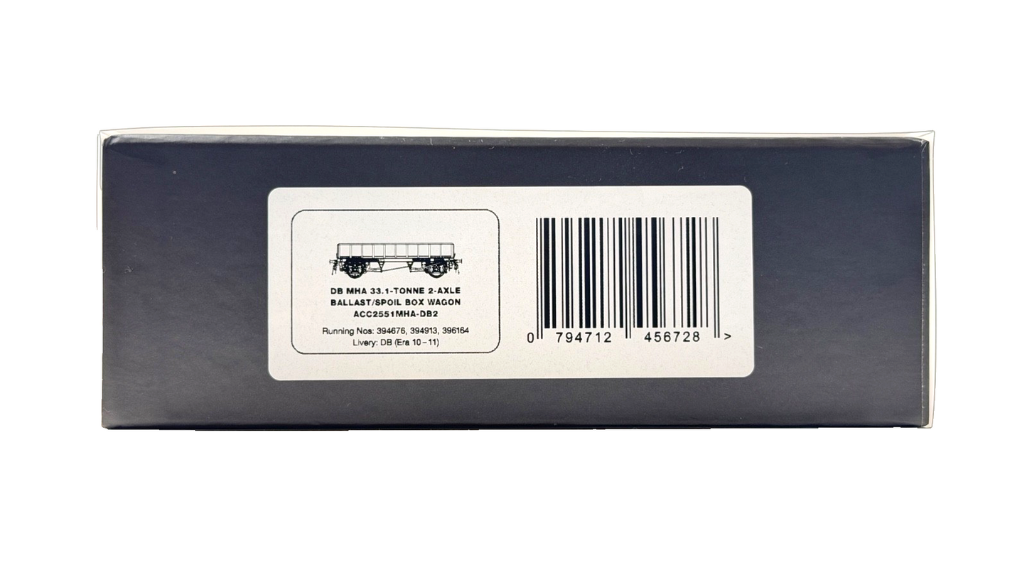 ACCURASCALE OO GAUGE - ACC2551MHA-DB2 - DB MHA 33.1T 2-AXLE BALLAST BOX WAGONS