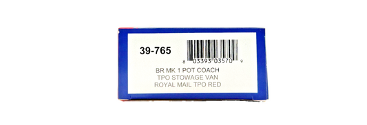 BACHMANN OO GAUGE - 39-765 - BR MK1 POT COACH TPO STOWAGE ROYAL MAIL TPO RED