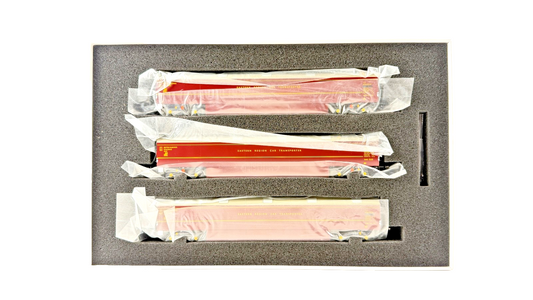 HELJAN OO GAUGE - 9621 - EASTERN REGION CAR TRANSPORTER PACK 2 BR LINED MAROON