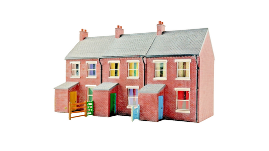 HORNBY OO GAUGE SKALEDALE - R8621 - ROW OF 3 MID TERRACED HOUSES - UNBOXED