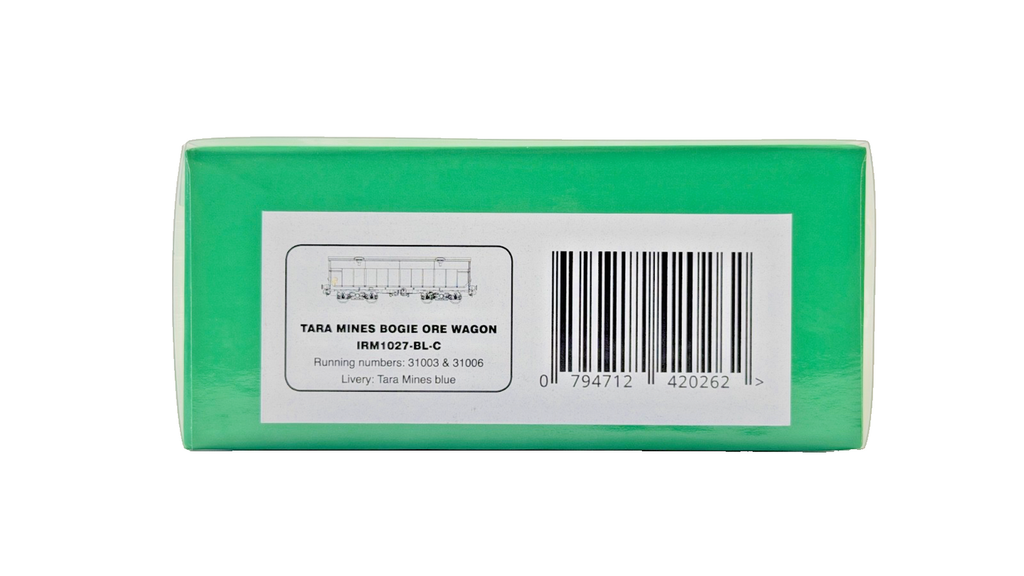 IRISH RAILWAY MODELS 00 GAUGE - IRM1027-BL-C - TARA MINES BLUE BOGIE ORE WAGONS