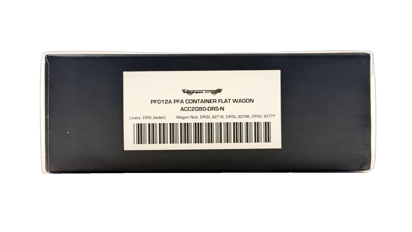 ACCURASCALE OO GAUGE - ACC2080-DRS-N - PFA CONTAINER FLAT WAGON DRS (LADEN)
