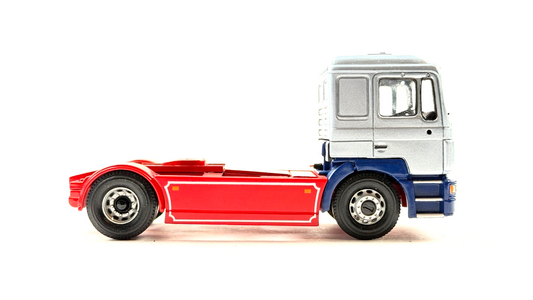 CORGI 1/50 SCALE LIGHT/DARK BLUE & RED MAN 4X2 TRACTOR UNIT UNBOXED