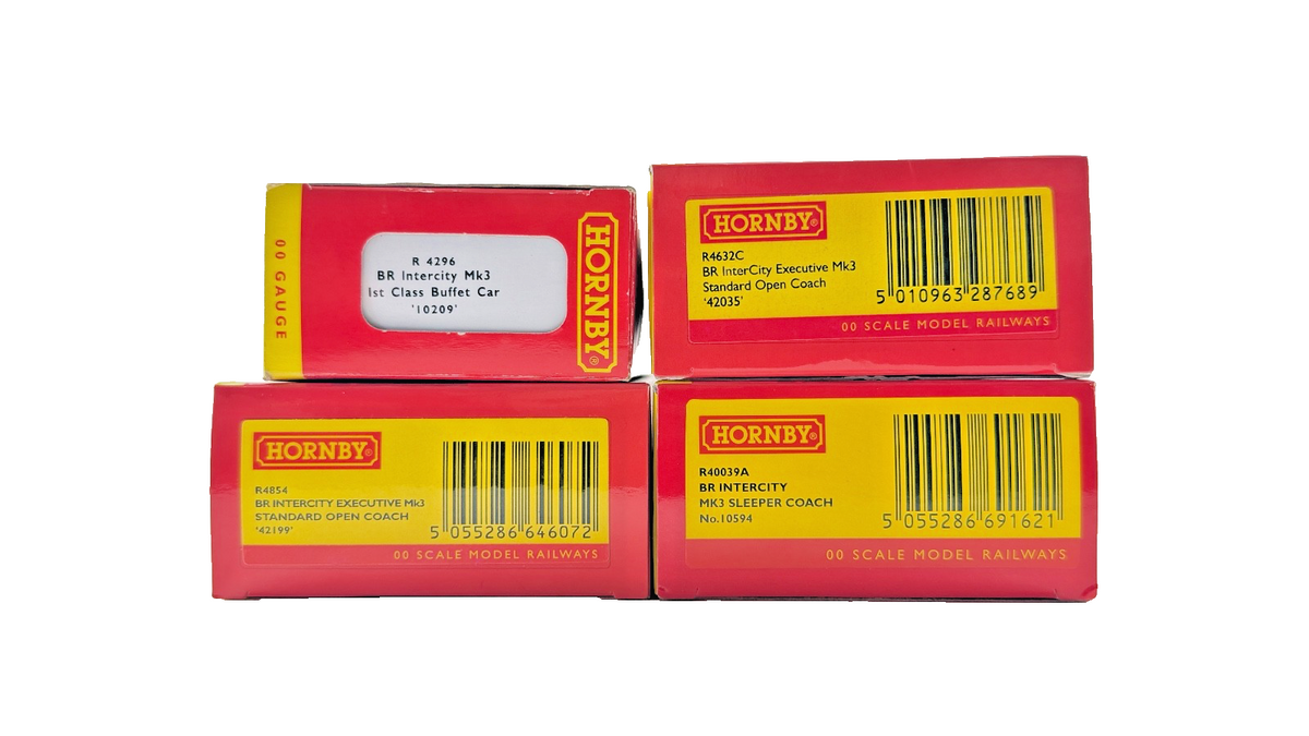 HORNBY OO GAUGE - R4296/R4632C/R4854/R40039A - INTERCITY MK3 COACHES BOXED X 4