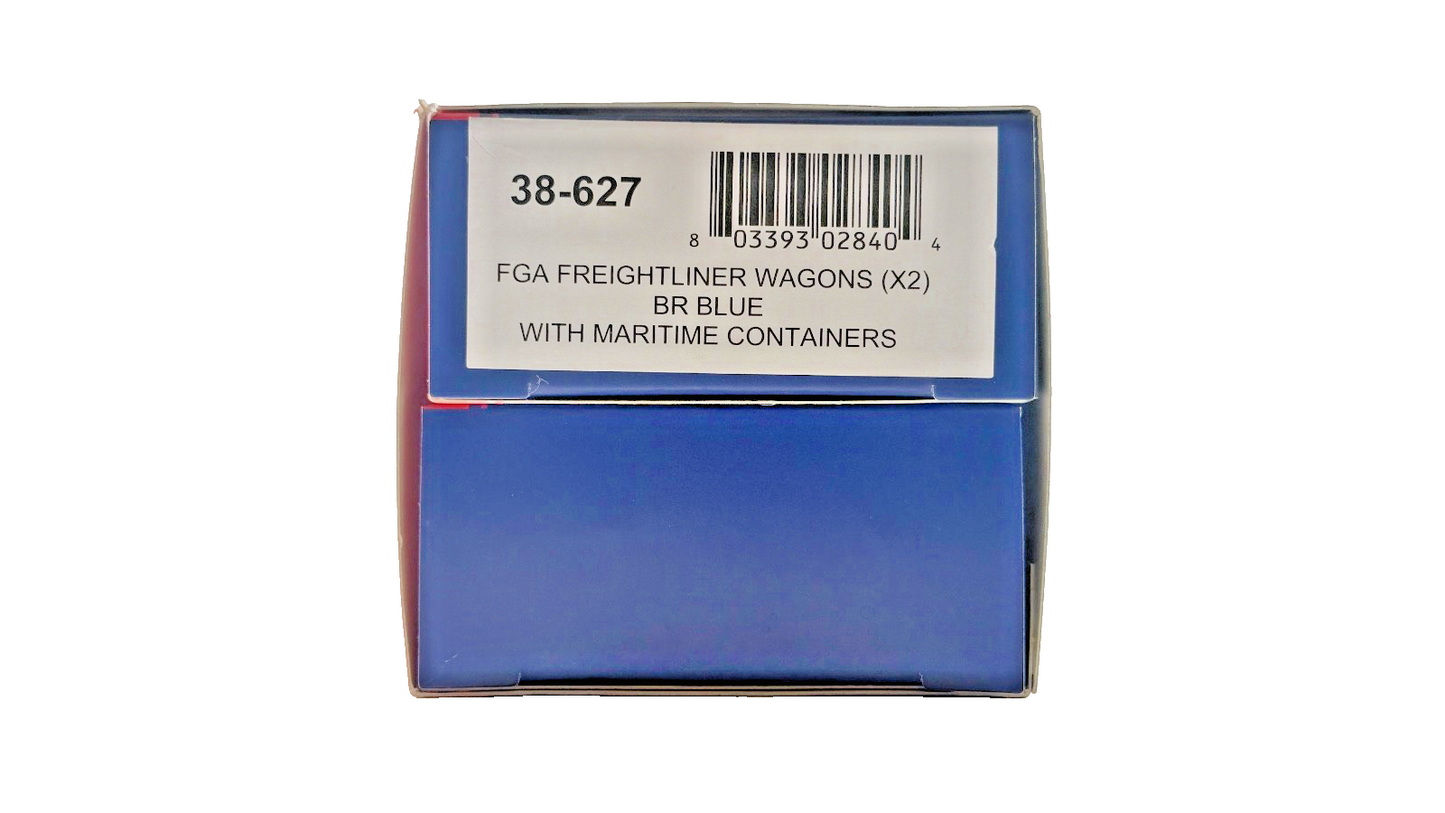 BACHMANN OO GAUGE - 38-627 - FGA FREIGHTLINER WAGONS BR BLUE WITH CONTAINERS