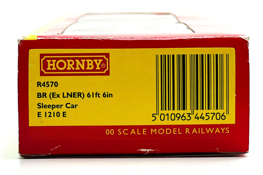 HORNBY 00 GAUGE - R4570 - BR MAROON (EX LNER) 61FT 6IN SLEEPER CAR E1210E BOXED