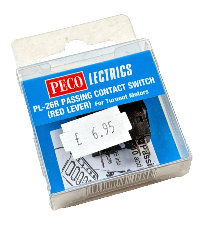 PECO LECTRICS - PL-26R - PASSING CONTACT SWITCH RED LEVER FOR TURNOUT MOTORS