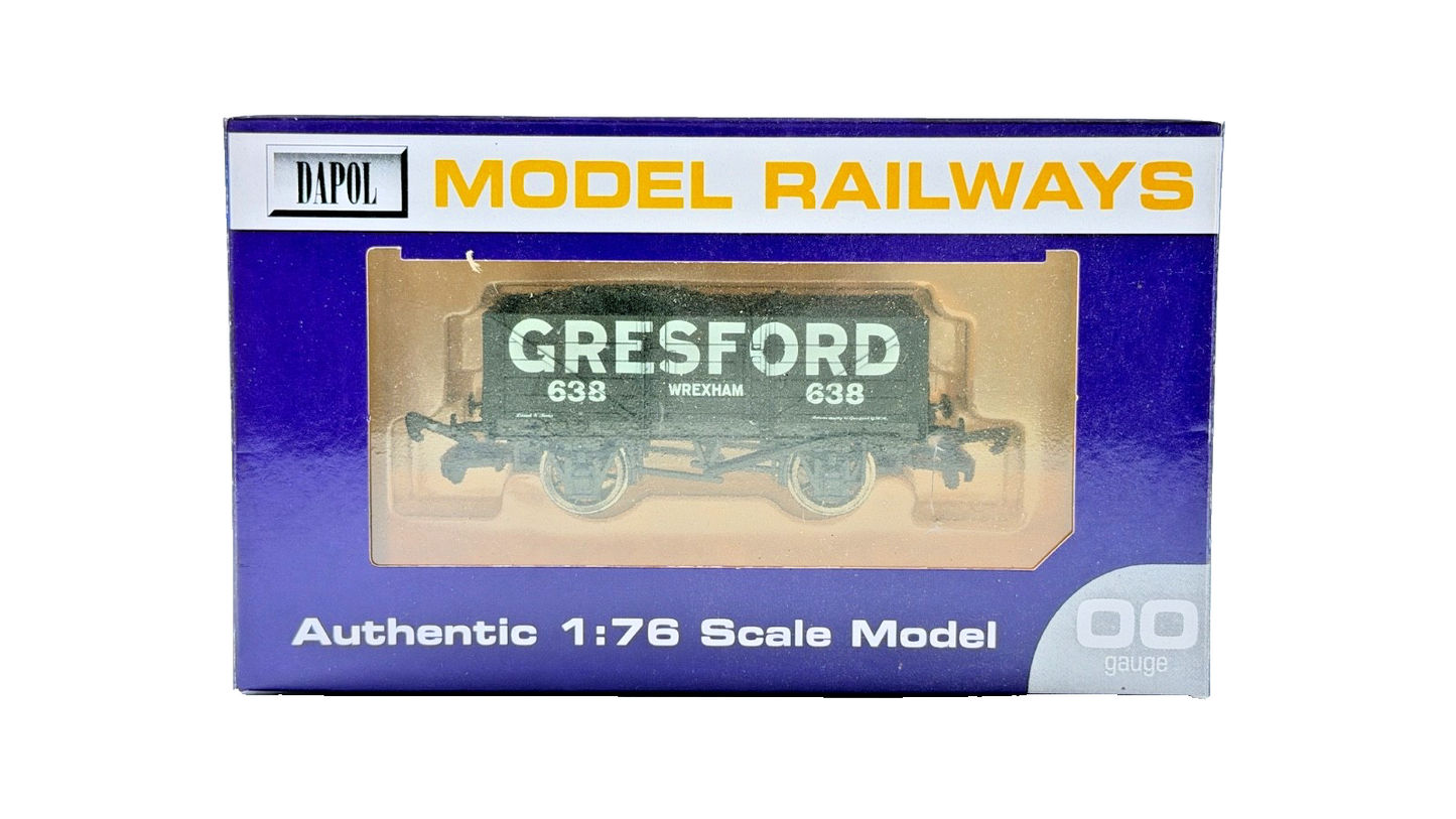 DAPOL 00 GAUGE - GRESFORD COLLIERY PLANK WAGON OF WREXHAM 638 (LIMITED EDITION)