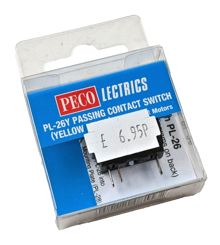 PECO LECTRICS - PL-26Y - PASSING CONTACT SWITCH YELLOW LEVER FOR TURNOUT MOTORS