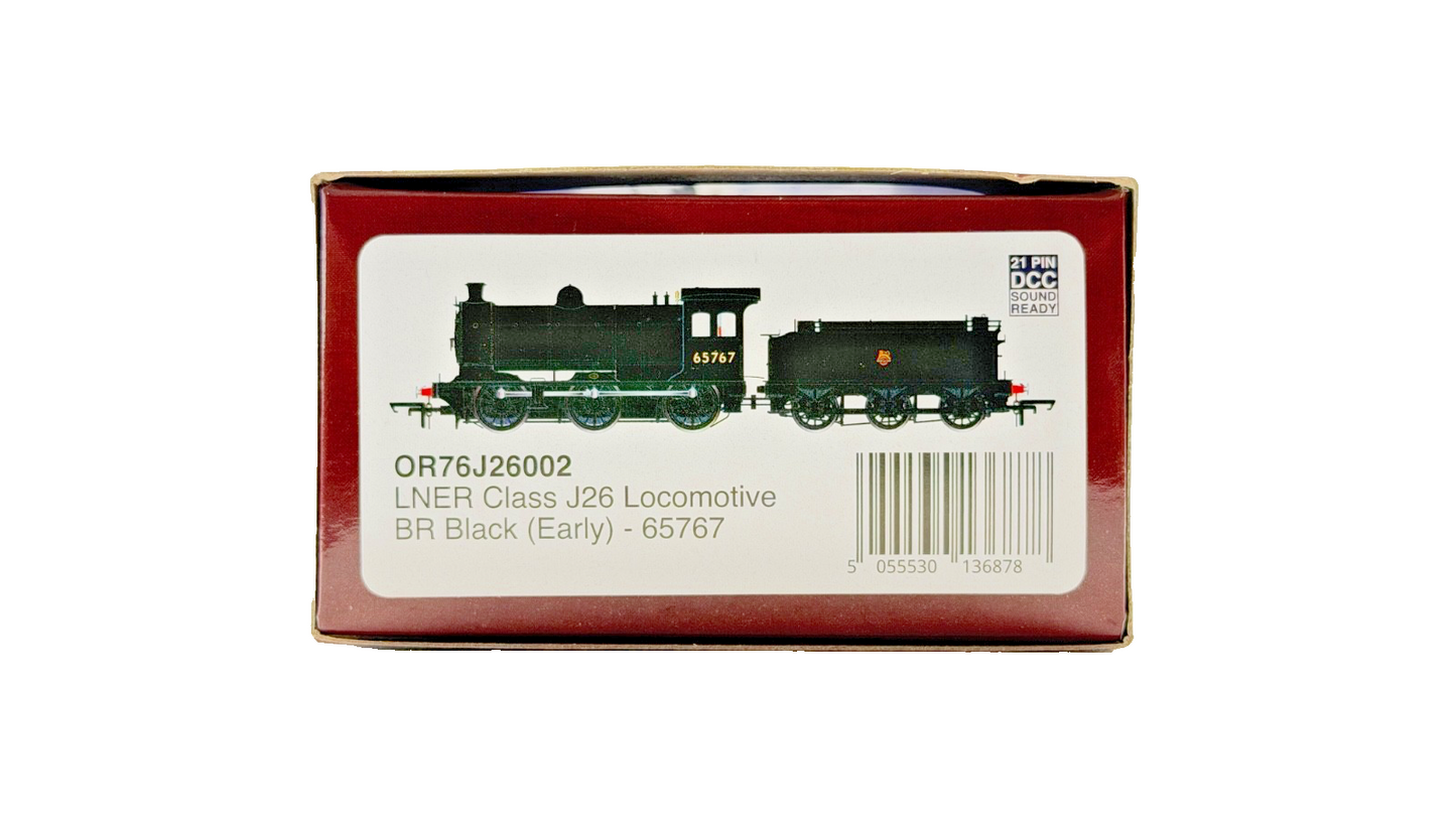 OXFORD RAIL OO GAUGE - OR76J26002 - BR BLACK CLASS J26 LOCOMOTIVE 65767 BOXED