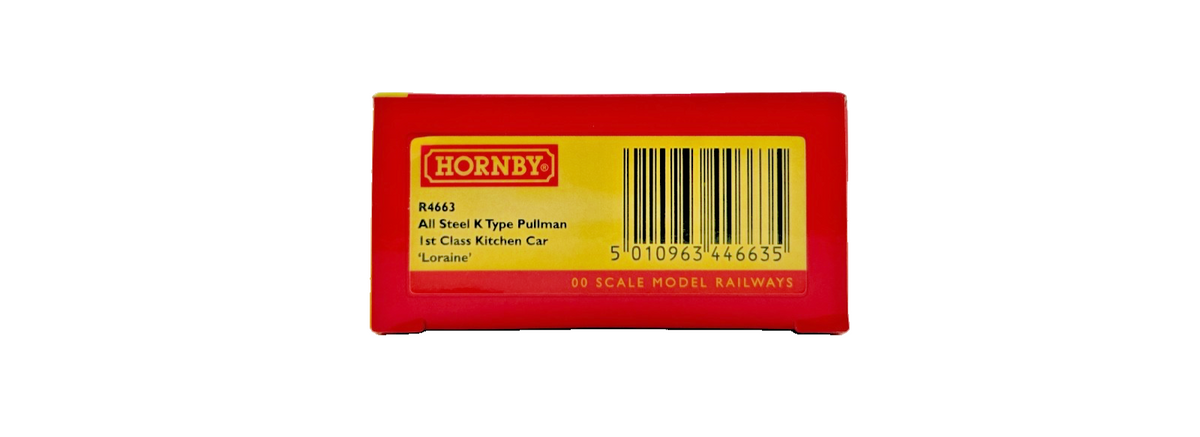 HORNBY OO GAUGE - R4663 - ALL STEEL K TYPE PULLMAN 1ST CLASS KITCHEN CAR LORAINE