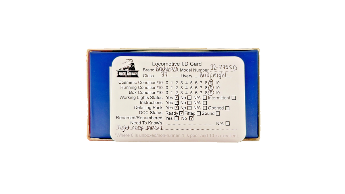 BACHMANN OO GAUGE - 32-775SD - CLASS 37/0 DIESEL 37032 MIRAGE RAILFREIGHT (W)