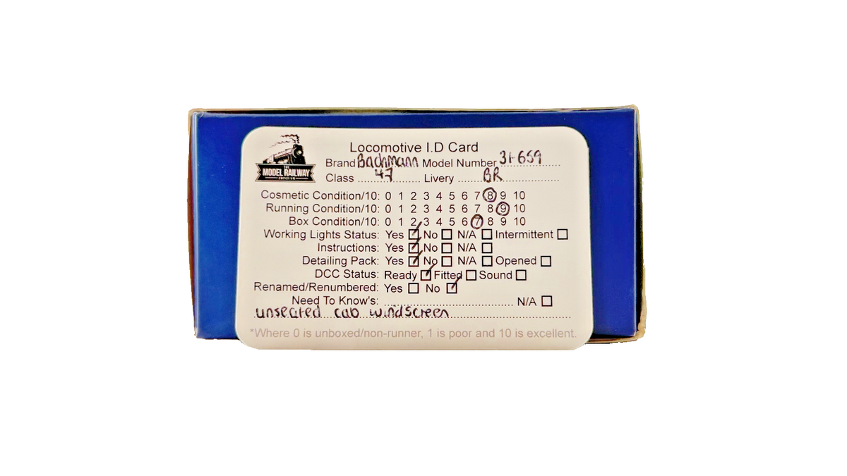 BACHMANN 00 GAUGE - 31-659 - CLASS 47 DIESEL 47001 BR BLUE (WEATHERED) BOXED