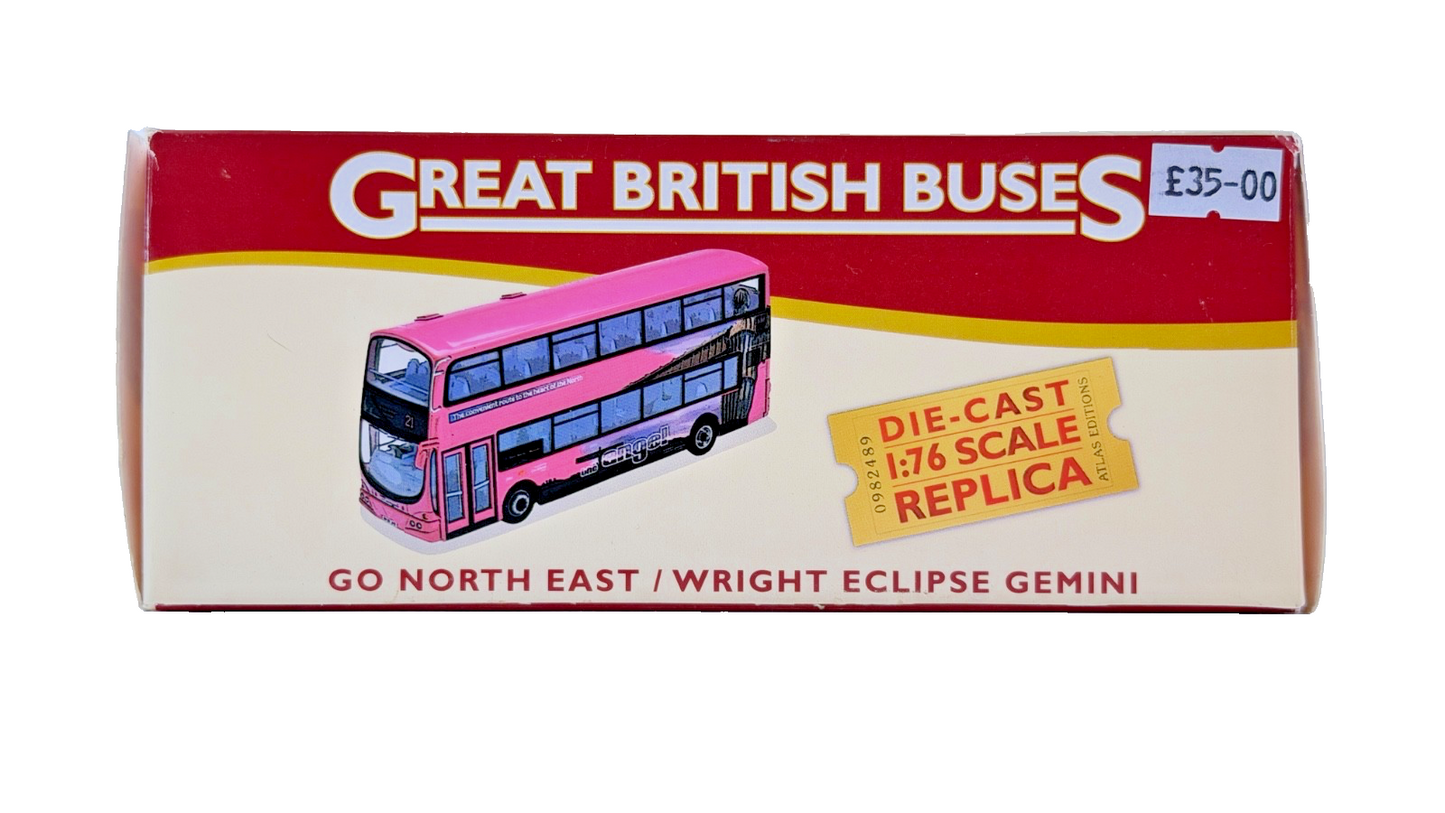 ATLAS EDITIONS 1/76 SCALE WRIGHT ECLIPSE GEMINI GO NORTH EAST 'ANGEL' BUS BOXED