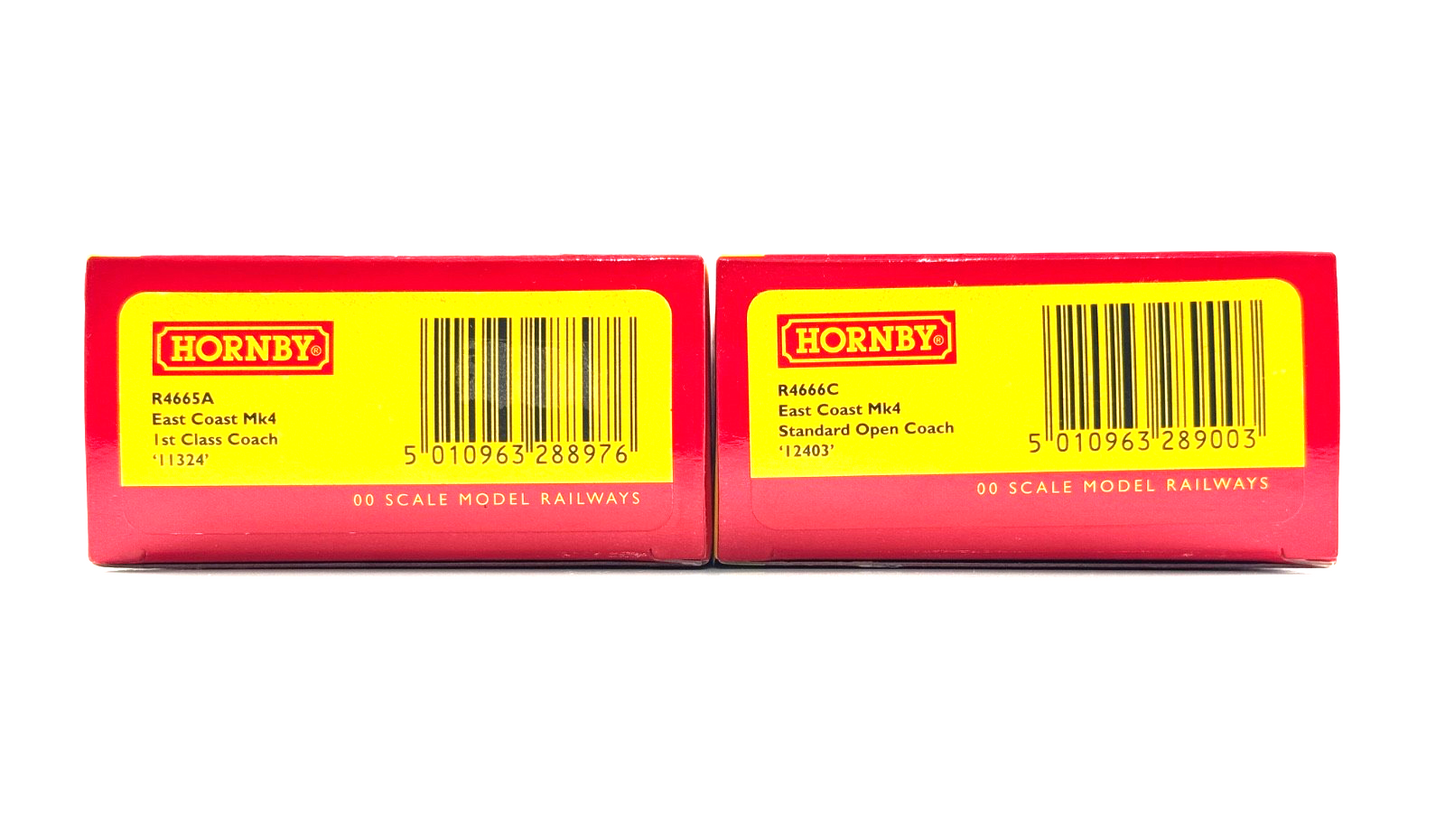 HORNBY 00 GAUGE - R4665A/R4666C - EAST TRAINS MK4 STANDARD/1ST CLASS COACHES