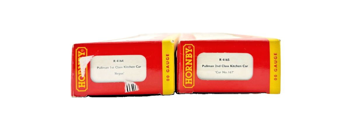 HORNBY OO GAUGE - R4164/R4165 - PULLMAN 1ST & 2ND CLASS KITCHEN CARS ARGUS & 167