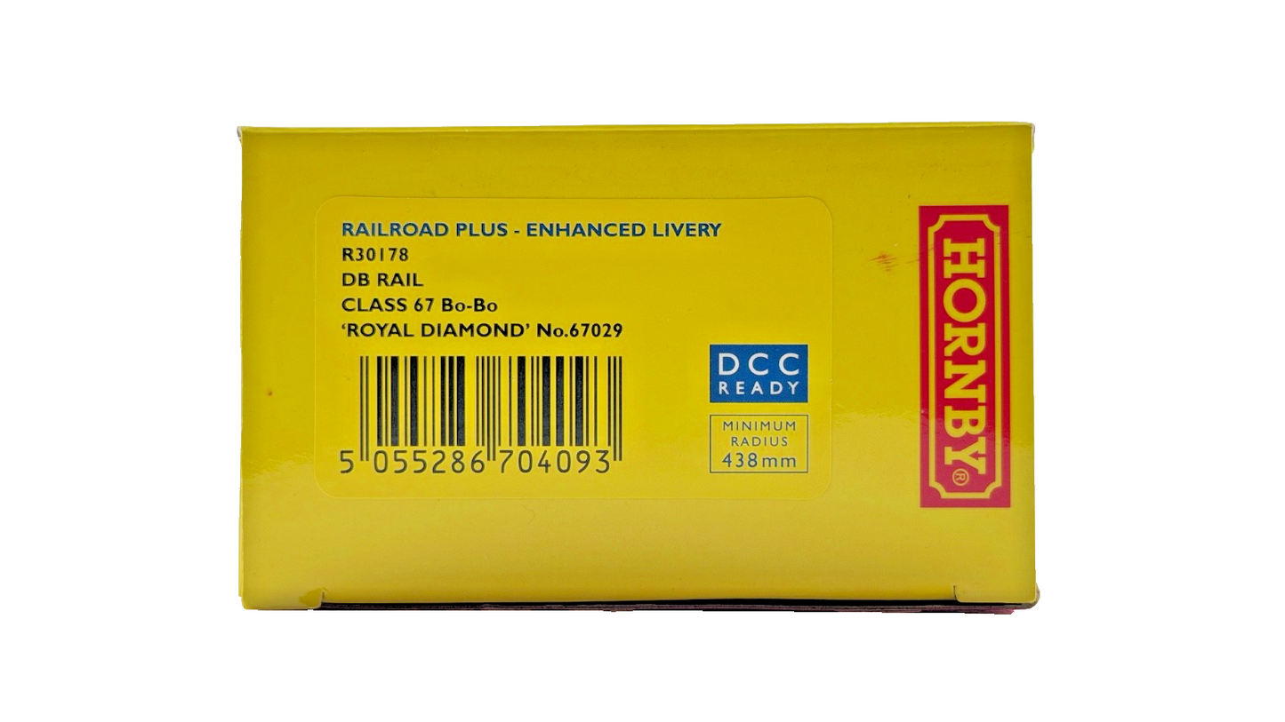 HORNBY OO GAUGE - R30178 - DB RAIL CLASS 67 BO-BO DIESEL ROYAL DIAMOND 67029
