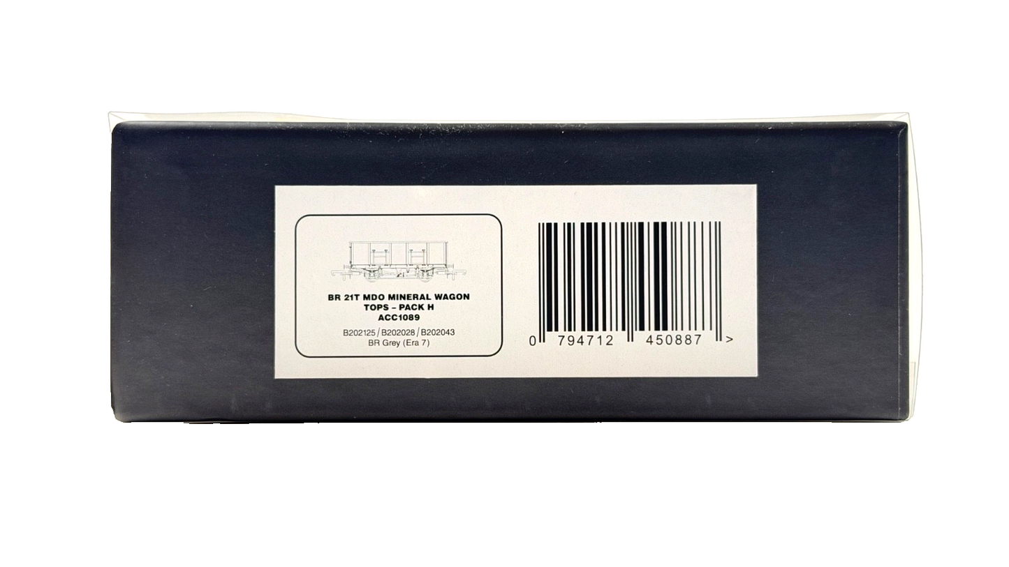 ACCURASCALE OO GAUGE - ACC1089 - BR 21T MDO MINERAL WAGON TOPS - PACK H BR GREY