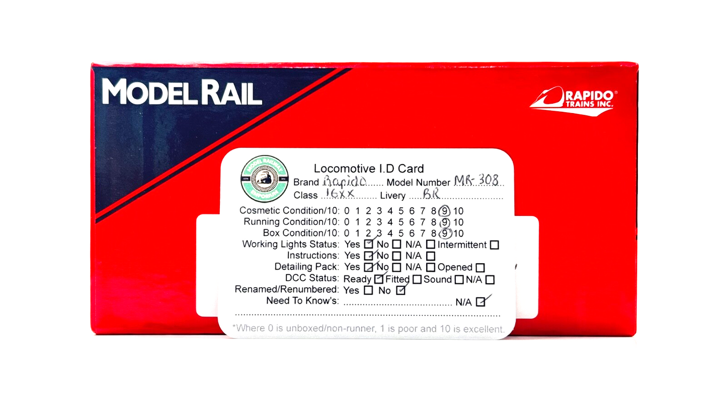 RAPIDO 00 GAUGE - MR-308 - BR BLACK VINEGAR CASTLE 16XX LOCOMOTIVE 1661 - BOXED