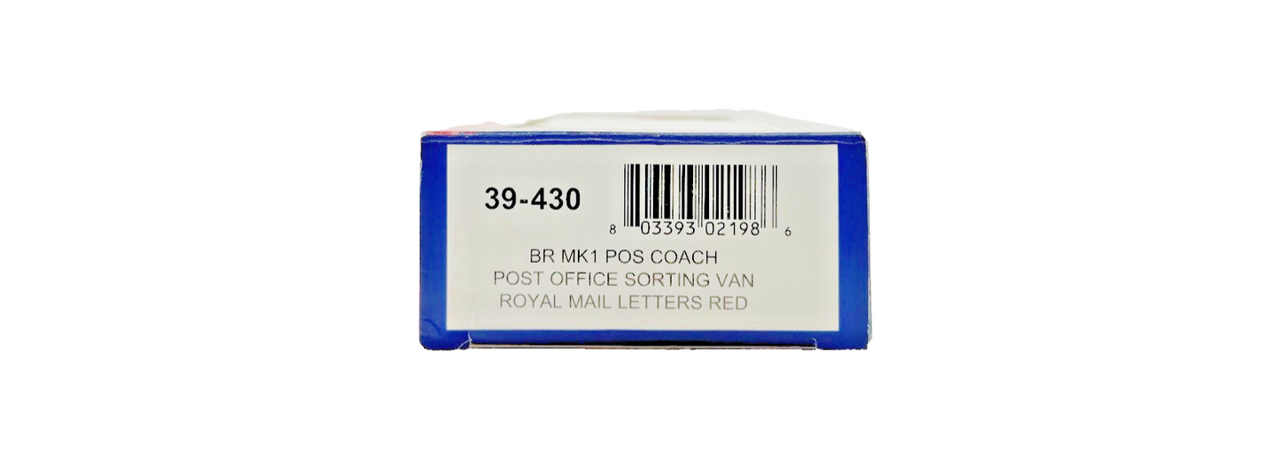 BACHMANN OO GAUGE - 39-430 - BR MK1 POS COACH POST OFFICE SORTING VAN ROYAL MAIL