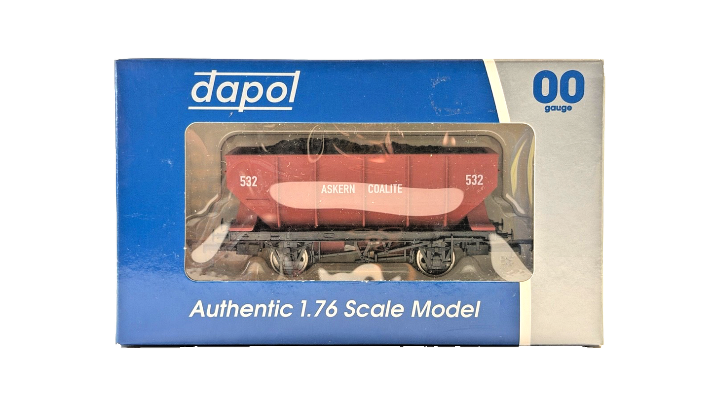 DAPOL 00 GAUGE - ASKERN COALITE DONCASTER HOPPER WAGON 532 (LIMITED EDITION)