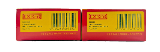 HORNBY OO GAUGE - R40040/R40040A - CALEDONIAN MK3 SLEEPER COACHES X 2 BOXED