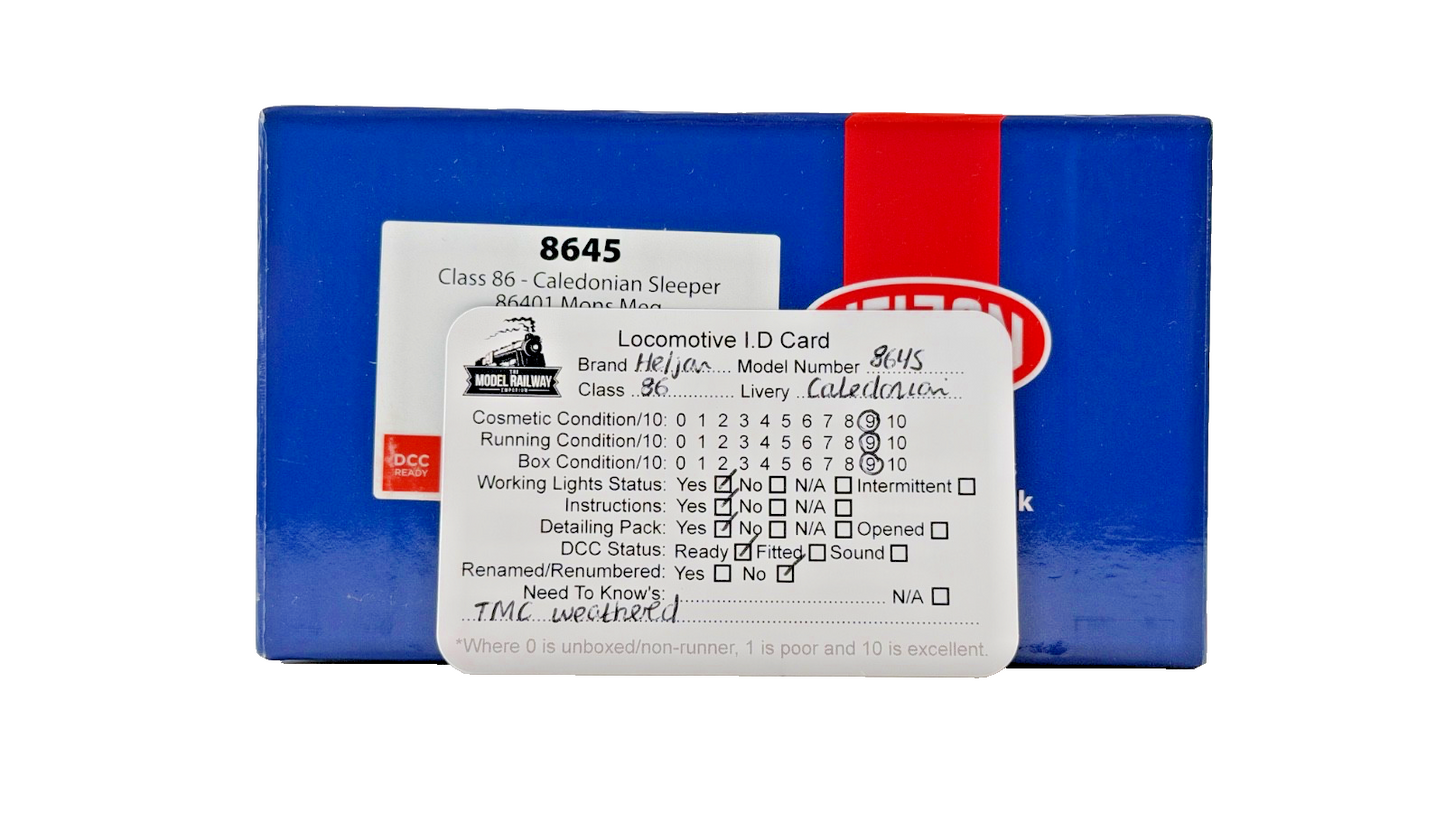 HELJAN OO GAUGE - 8645 - CLASS 86 ELECTRIC 86401 CALEDONIAN SLEEPER MONS MEG TMC