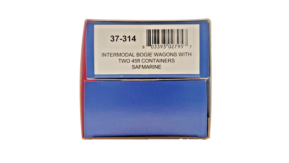 BACHMANN OO GAUGE - 37-314 - INTERMODAL BOGIE WAGONS W/45FT SAFMARINE CONTAINERS