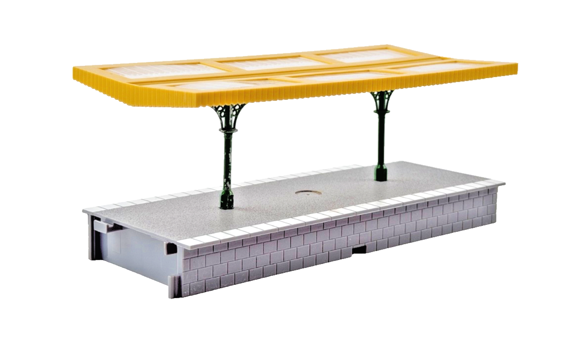 HORNBY OO GAUGE - R460/R514 - STRAIGHT PLASTIC PLATFORM CANOPY & DIECAST PILLARS