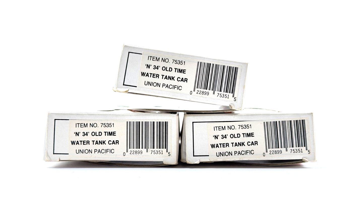 BACHMANN N GAUGE - 75351 - RAKE OF 3 OLD TIMERS WATER TANK CAR WAGONS BOXED