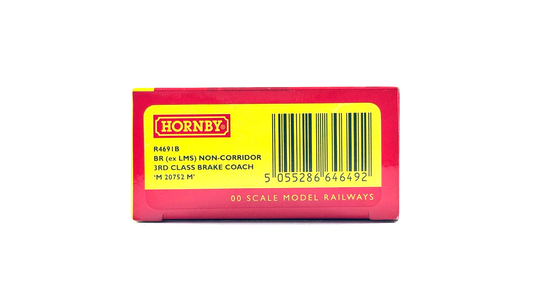 HORNBY 00 GAUGE - R4691B - BR (EX LMS) NON CORRIDOR THIRD CLASS COACH 'M20752M'