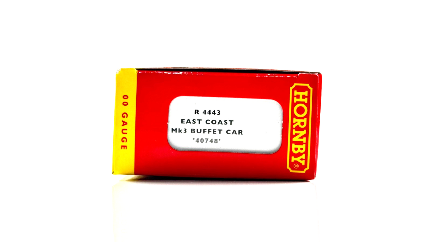 HORNBY 00 GAUGE - R4443 - EAST COAST TRAINS MK3 BUFFET CAR 40748 - (NO BUFFERS)