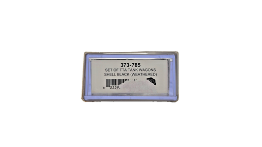 GRAHAM FARISH N GAUGE - 373-785 - SET OF TTA TANK WAGONS SHELL BLACK (WEATHERED)