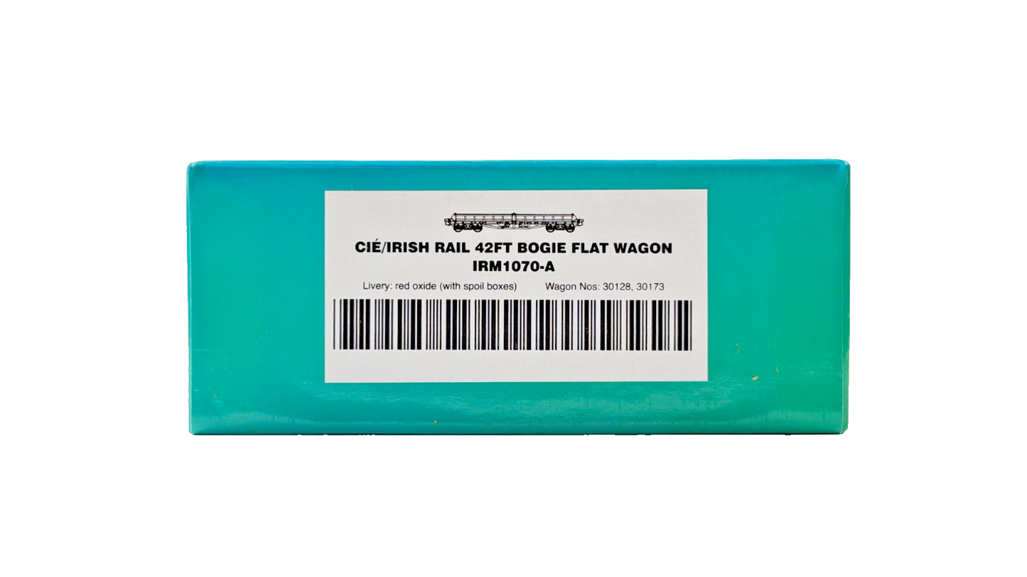 IRISH RAILWAY MODELS 00 GAUGE - IRM1070-A - CIE 42FT BOGIE FLAT WAGON RED OXIDE