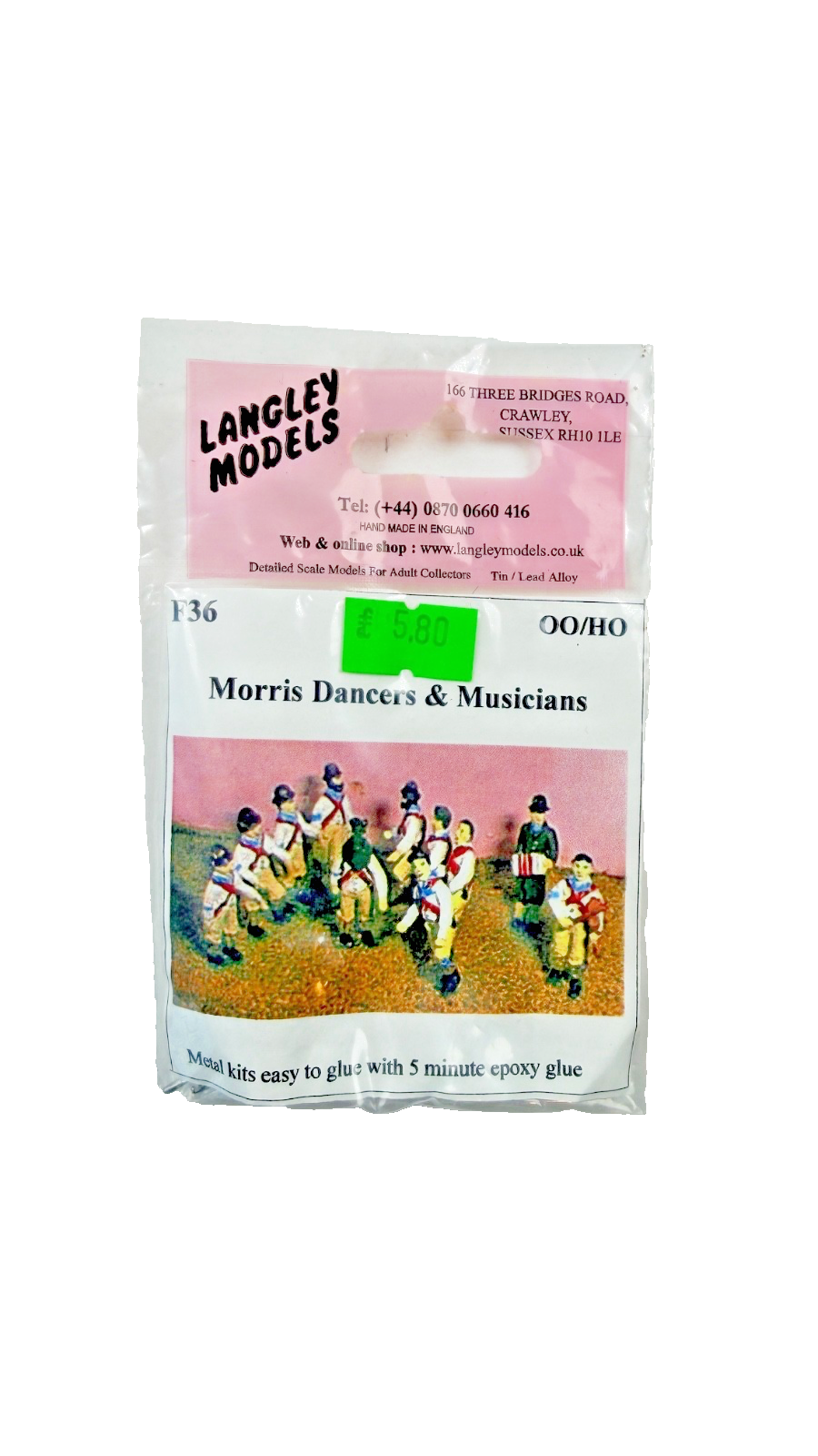 LANGLEY MODELS OO/HO SCALE - F36 - MORRIS DANCERS & MUSICIANS (UNPAINTED METAL)