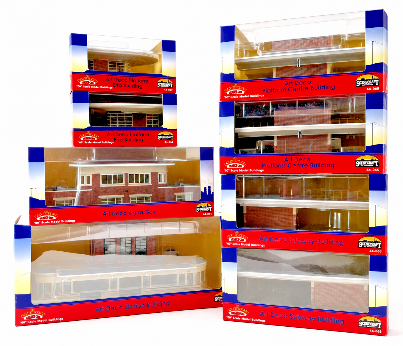 BACHMANN OO GAUGE SCENECRAFT - FULL 8 PART ART DECO STATION JOB LOT - NEW
