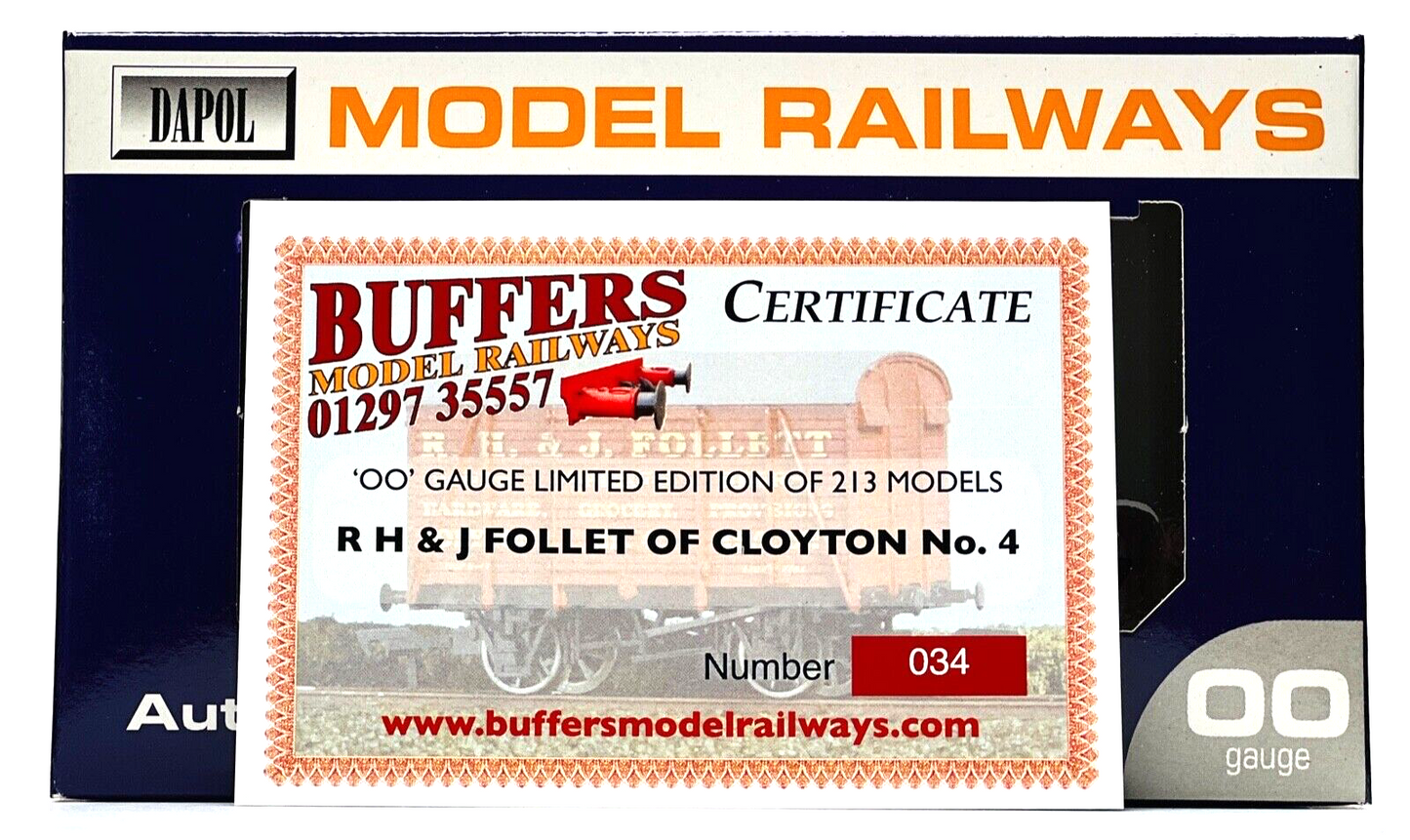 DAPOL 00 GAUGE - R H & J FOLLETT CLOYTON SEATON WINES SPIRITS 4 (BUFFERS LTD ED)