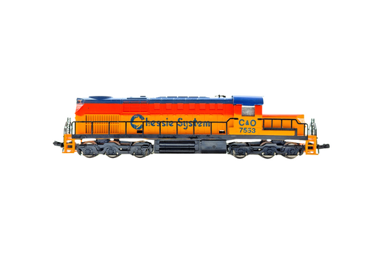 MODEL POWER N GAUGE - 7553 - CHESSIE SYSTEM C&O LOCOMOTIVE 7553 BOXED