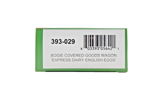 BACHMANN OO9 SCALE - 393-029 - BOGIE COVERED GOODS WAGON EXPRESS DAIRY EGGS