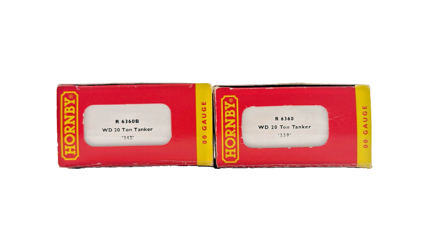HORNBY OO GAUGE - R6360/R6360B - PAIR OF WD WAR DEPARTMENT 20 TON TANK WAGONS