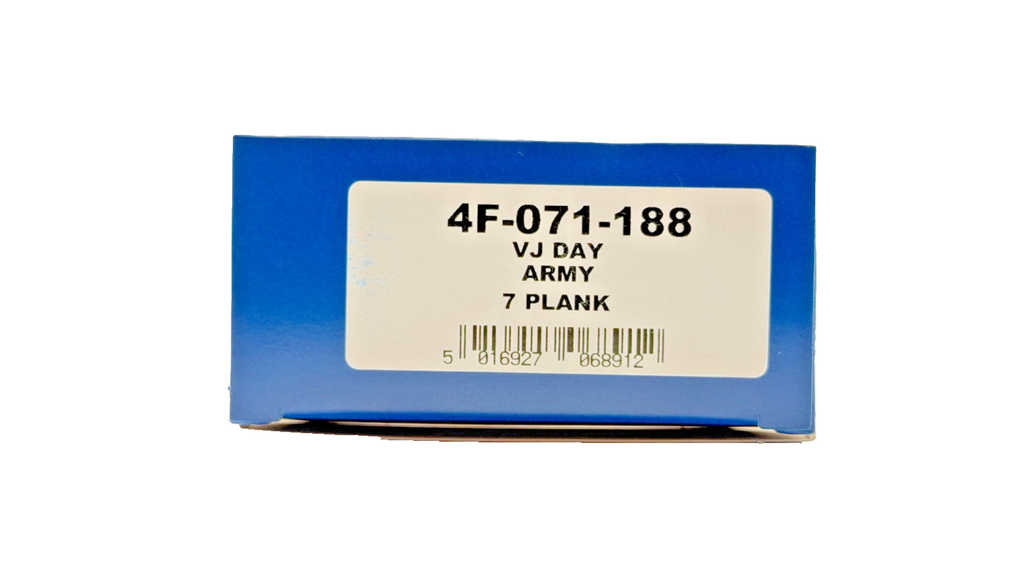DAPOL 00 GAUGE - 4F-071-188 - VJ DAY ARMY 7 PLANK WAGON - BOXED