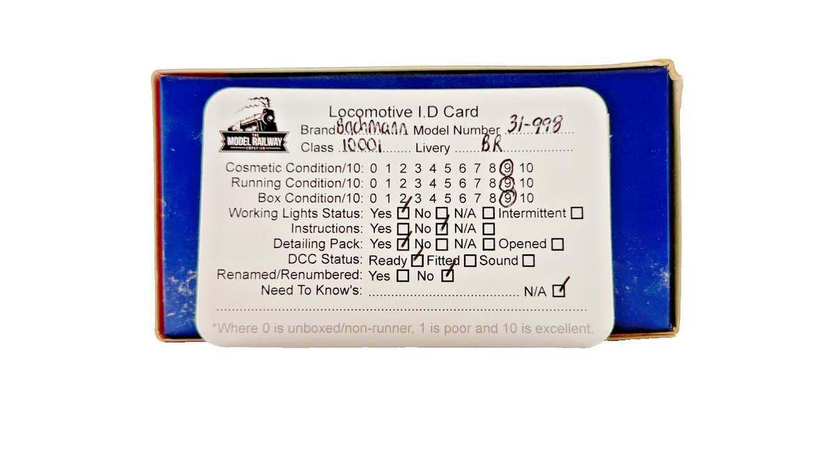 BACHMANN OO GAUGE - 31-998 - LMS 10001 BR BLACK & CHROME EARLY EMBLEM BOXED