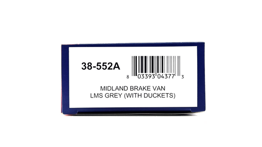 BACHMANN 00 GAUGE - 38-552A - MIDLAND BRAKE VAN LMS GREY (WITH DUCKETS) - NEW