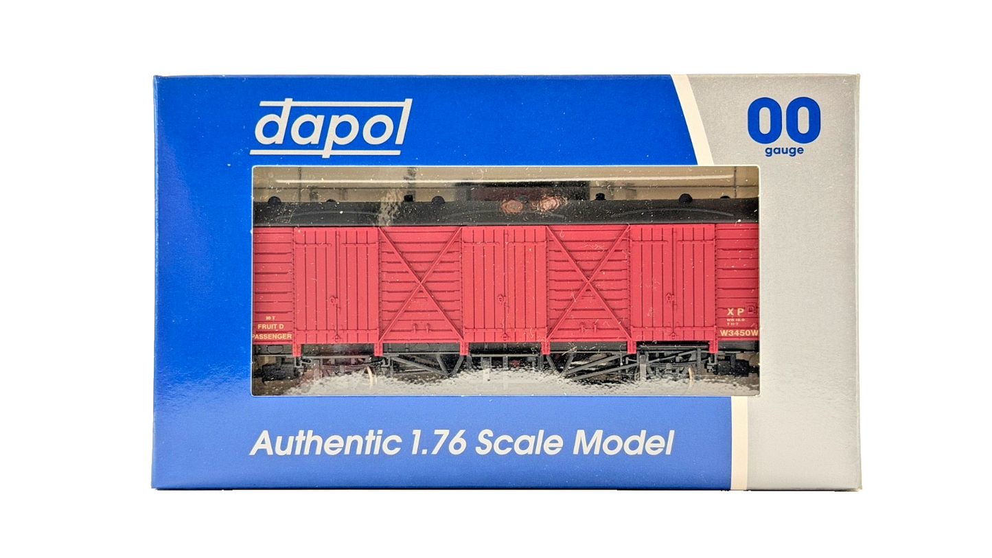 DAPOL 00 GAUGE - BR CRIMSON 10T FRUIT D PASSENGER VAN W3450W (LIMITED EDITION)