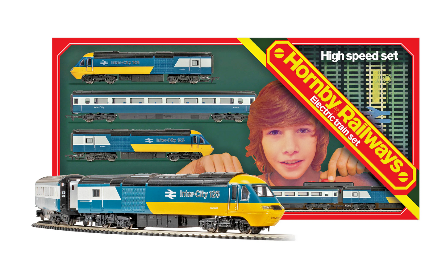 HORNBY 00 GAUGE - R1289M - RETRO INSPIRED INTERCITY 125 HIGH SPEED TRAIN SET NEW
