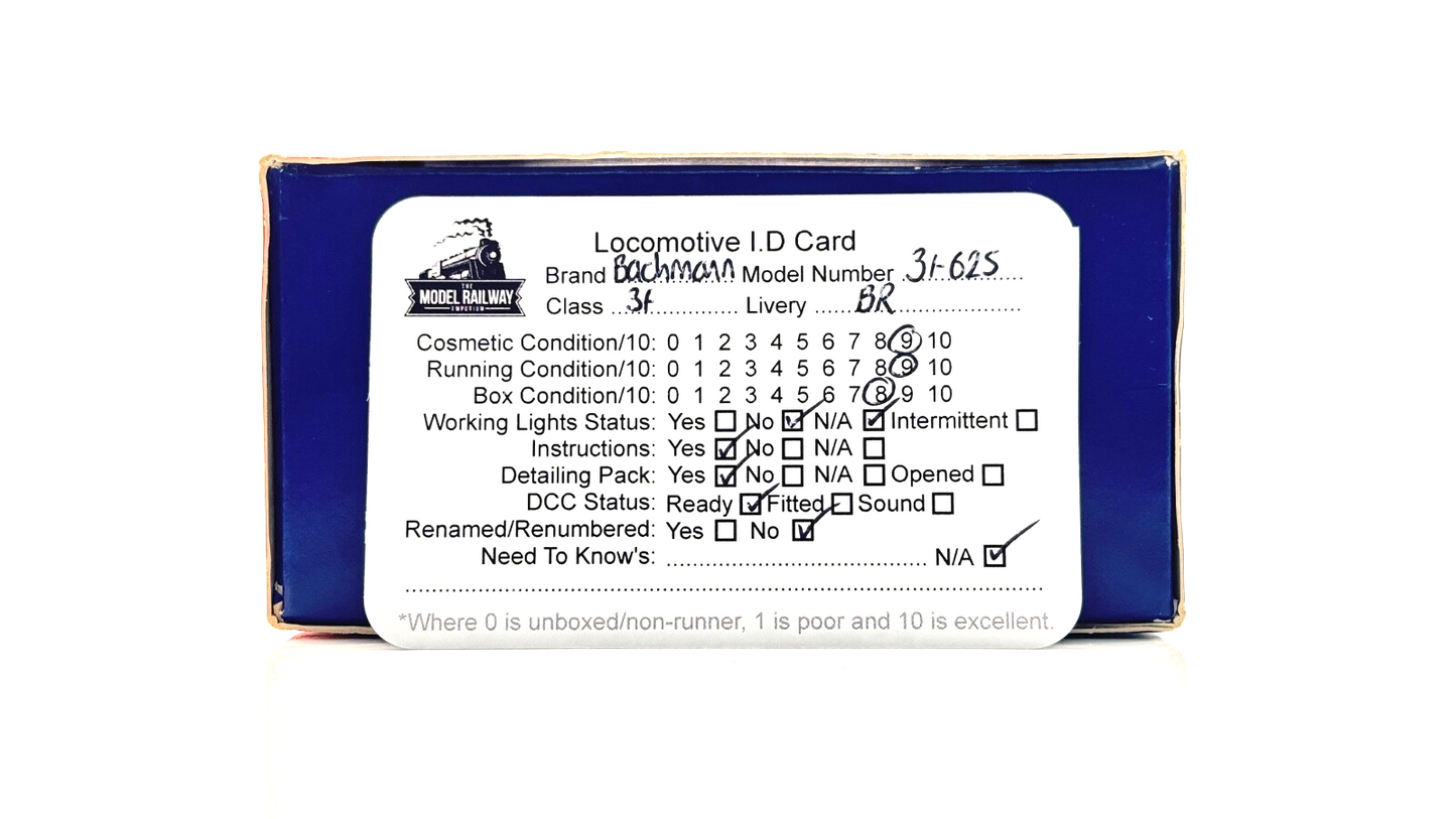 BACHMANN 00 GAUGE - 31-625 - CLASS 3F 43474 BR BLACK LATE CREST LOCOMOTIVE BOXED