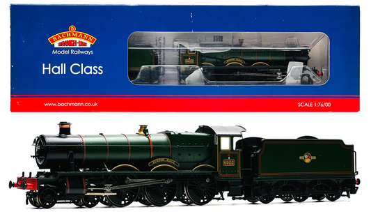 BACHMANN 00 GAUGE - 32-006 - HALL CLASS 6922 'BURTON HALL' BR GREEN BOXED