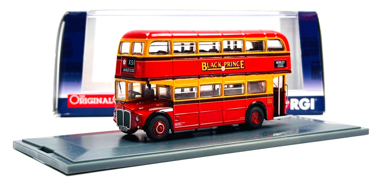 CORGI OOC 1/76 SCALE - OM46308A - ROUTEMASTER 'BLACK PRINCE' X51 MORLEY BOXED