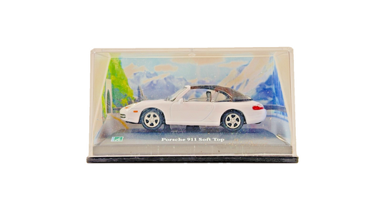 CARARAMA 1/72 SCALE - PORSCHE 911 SOFT TOP WHITE BLACK ROOF - BOXED
